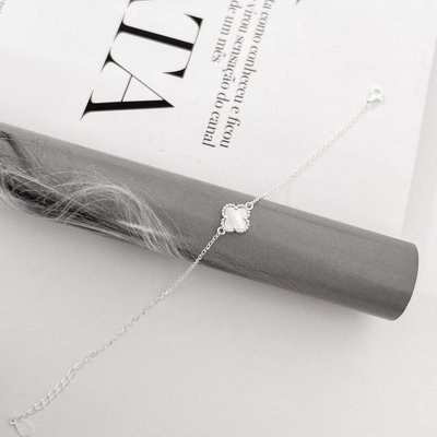 pulseira e colar trevo madreperola van clef virginia prata 925 glamour pratas 5
