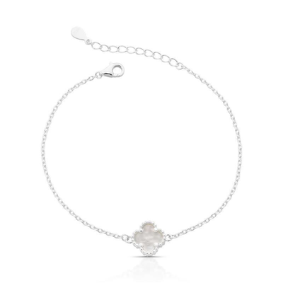 pulseira e colar trevo madreperola van clef virginia prata 925 glamour pratas 1