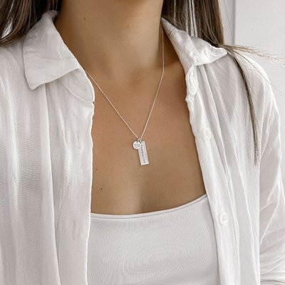 colar plaquinha personalizado nome frase e medalha prata 925 glamour pratas 2