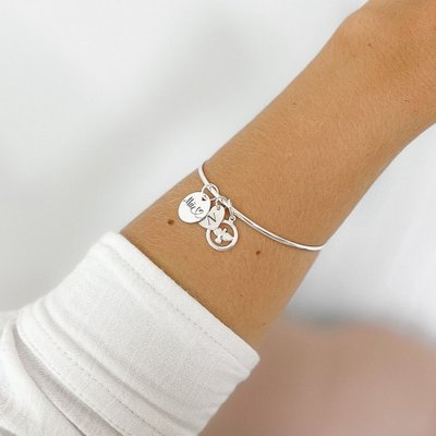 bracelete pingentes monte o seu mae inicial divino patinha prata 925 3