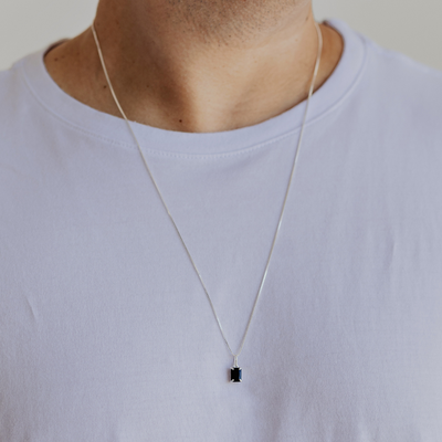 colar masculino pedra onix preta prata 925 4