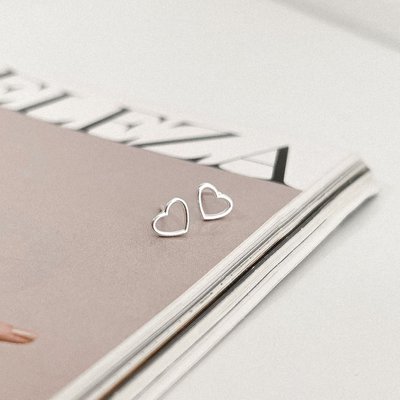 brinco de prata coracao vazado liso p glamour pratas 1