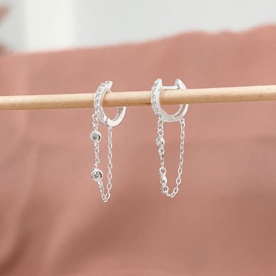 argola de prata cravejada corrente com zirconias glamour pratas 5