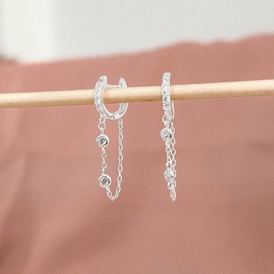 argola de prata cravejada corrente com zirconias glamour pratas 4