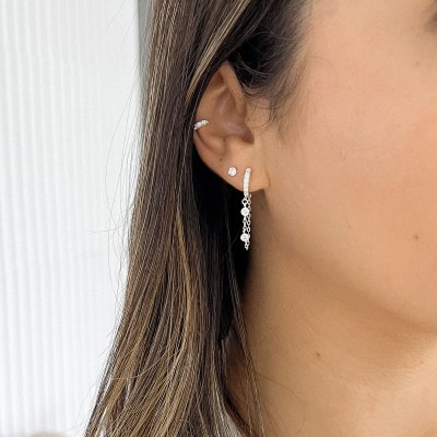 argola de prata cravejada corrente com zirconias glamour pratas 1