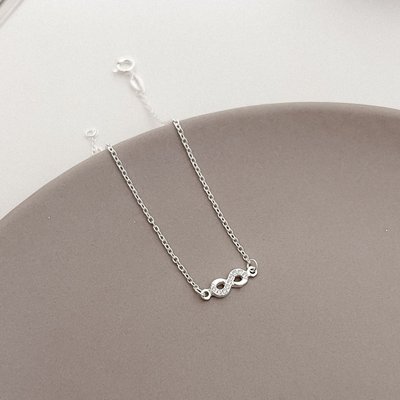 pulseira de prata infinito cravejado e liso glamour pratas