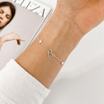 pulseira de prata zirconias cristal glamour pratas 2