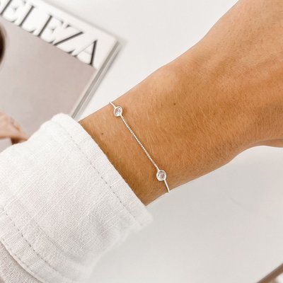 pulseira de prata zirconias cristal glamour pratas