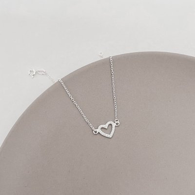 pulseira coracao cravejado prata 925 1