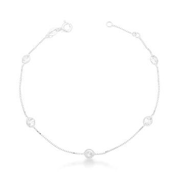 pulseira zirconias ponto de luz prata 925