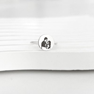 anel personalizado foto frase inicial prata 925 5