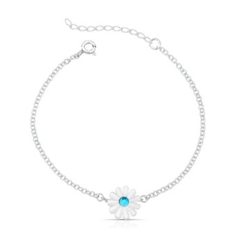 colar margarida em madreperola azul e amarelo prata 925 glamour pratas flor 9