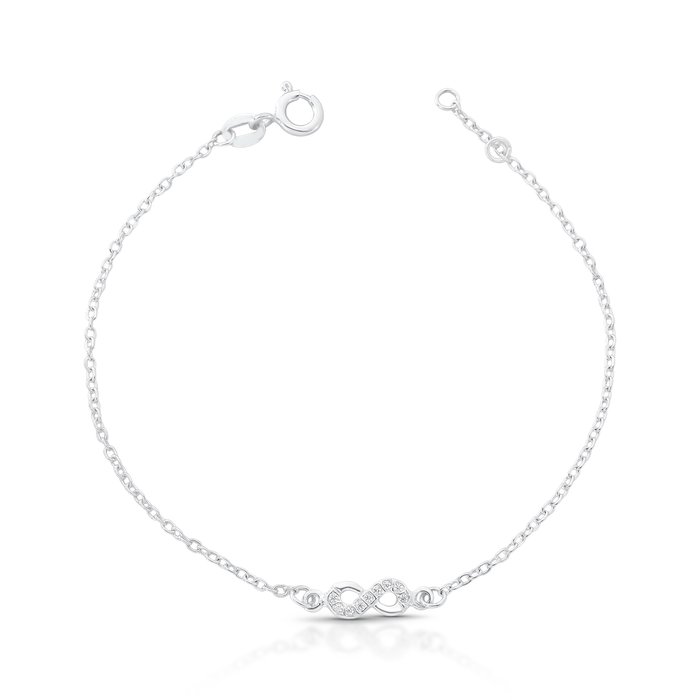 pulseira infinito cravejado prata