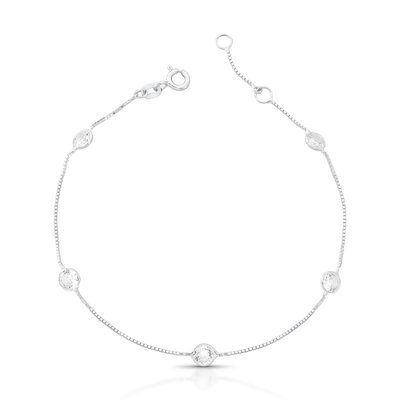 pulseira zirconias prata 925