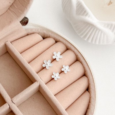 brinco flor cravejada prata 925 glamour pratas 1 copia