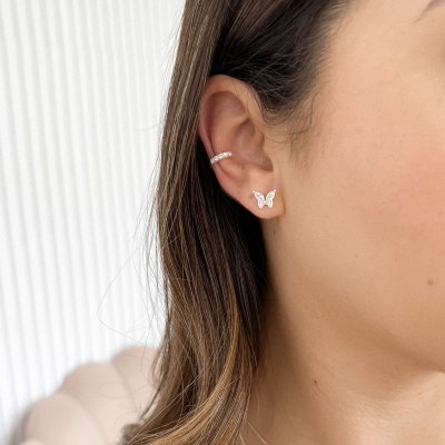 brinco borboleta zirconias cravejada prata 925 glamour pratas 2