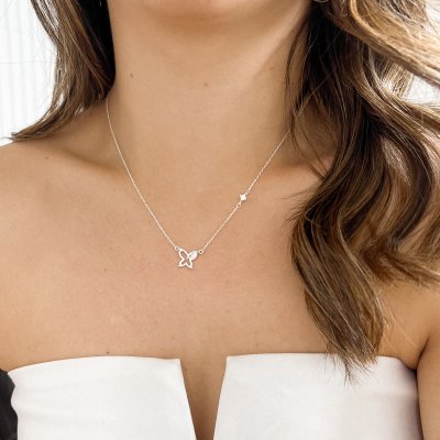 colar pulseira borboleta zirconias prata 925 glamour pratas 2