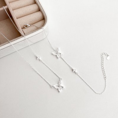 colar pulseira borboleta zirconias prata 925 glamour pratas 3