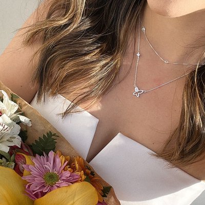 colar pulseira borboleta zirconias prata 925 glamour pratas 4