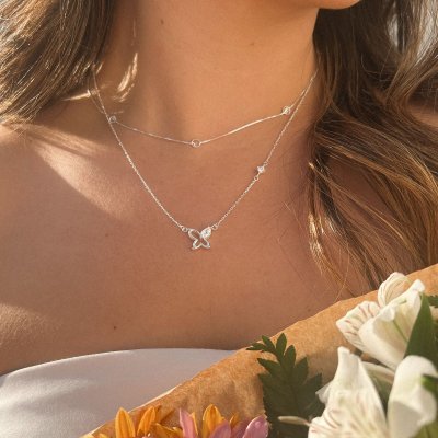 colar pulseira borboleta zirconias prata 925 glamour pratas 5