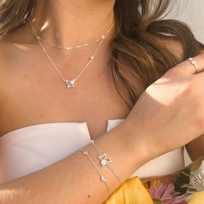 colar pulseira borboleta zirconias prata 925 glamour pratas 1