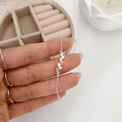 pulseira raminho cravejada e lisa prata 925 1