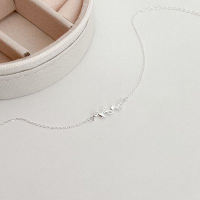 pulseira raminho cravejada e lisa prata 925 2