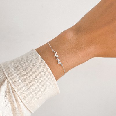 pulseira raminho cravejada e lisa prata 925 3