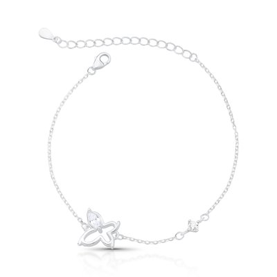 pulseira borboleta zirconias prata 925