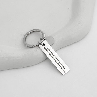 chaveiro plaquinha com olhar aco inoxidavel personalizado 2