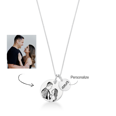 colar prata personalizado com foto e frase prata 925 2