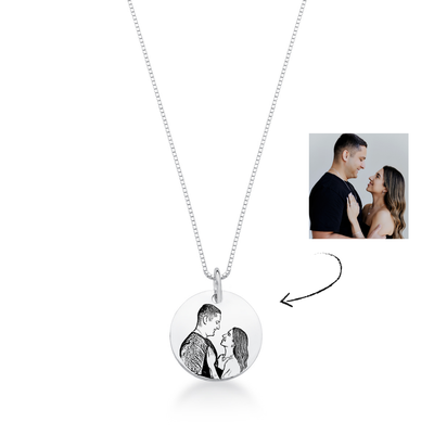 colar prata personalizado com foto e frase prata 925 1