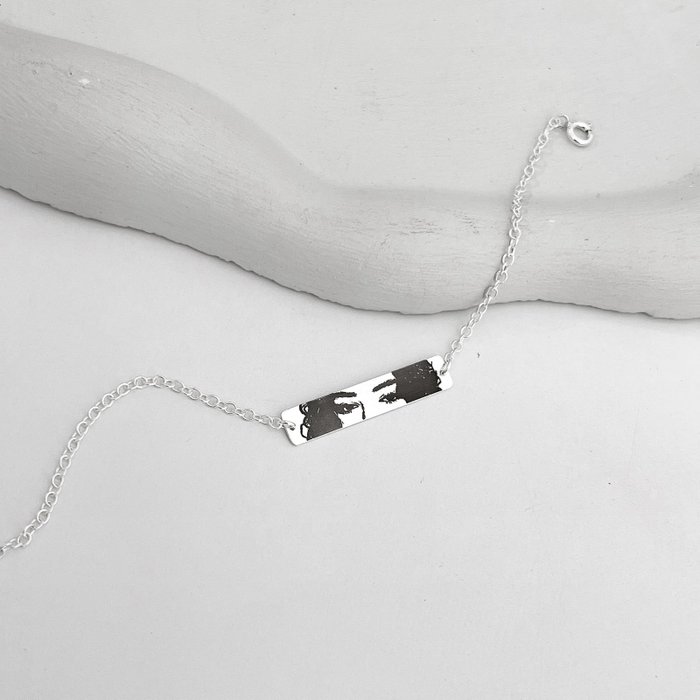 pulseira olhar sorriso personalizada prata 925 glamour 2