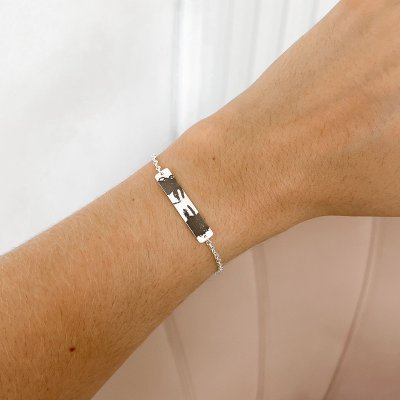 pulseira olhar sorriso personalizada prata 925 glamour 4