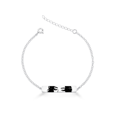 pulseira olhar sorriso personalizada prata 925 glamour 1