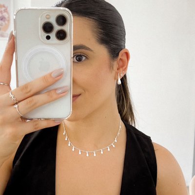 choker colar gotas prata 925 2