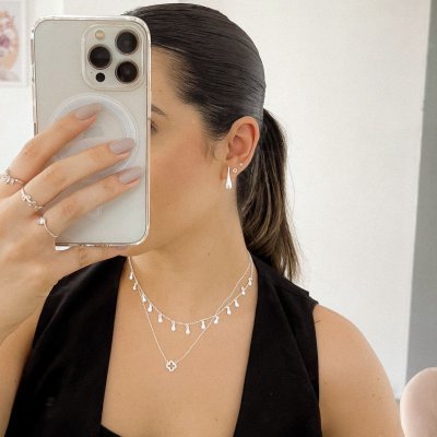 choker colar gotas prata 925 3