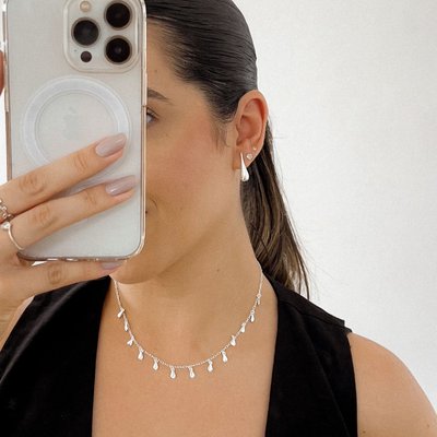 choker colar gotas prata 925 4