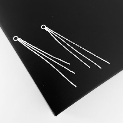 franja de prata para encaixe brincos 1