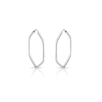 brinco argola geometrica prata