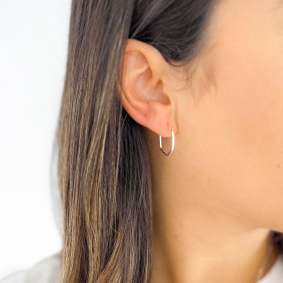 brinco argola geometrica prata 3