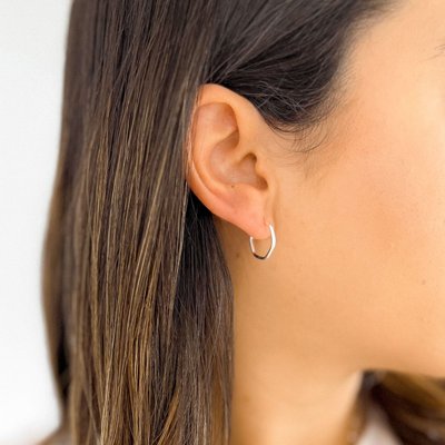 brinco argola geometrica prata 4