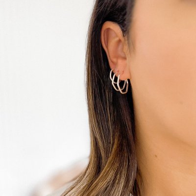 brinco argola geometrica prata 1