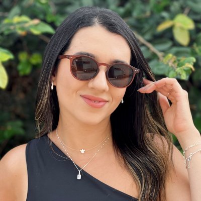 oculos de sol redondo milano marrom 3