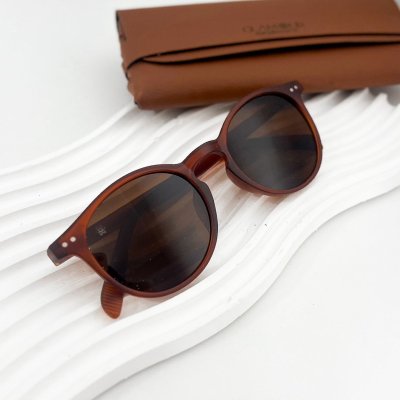 oculos de sol redondo milano marrom 2