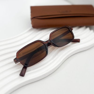 oculos de sol retangular monaco marrom 2