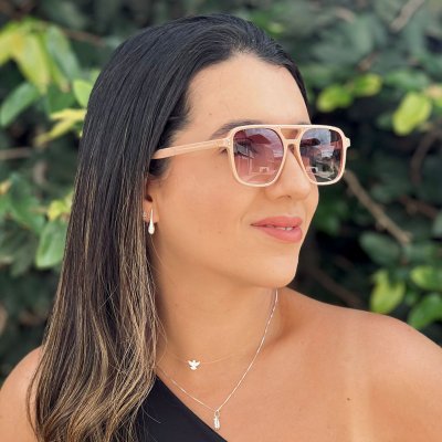 oculos de sol aviador viena rosa claro 6