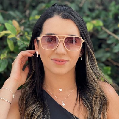 oculos de sol aviador viena rosa claro 5