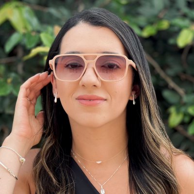 oculos de sol aviador viena rosa claro 4