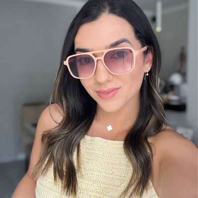 oculos de sol aviador viena rosa claro 3